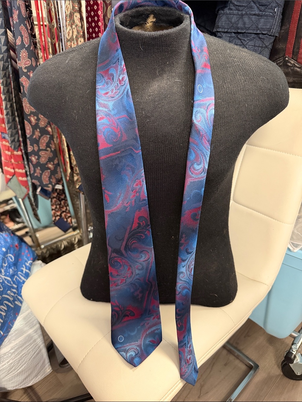 Men's Blue & Purple Paisley Silk Tie